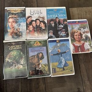 Lot 7 Family VHS Princess Bride Little Women Heidi Secret Garden Sound Of Music